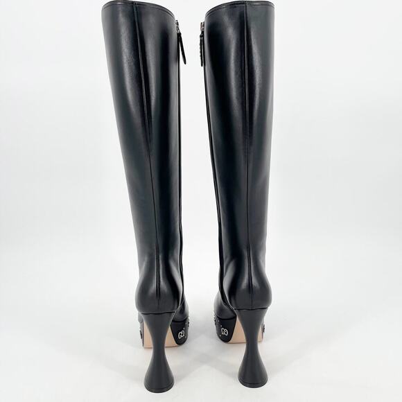 NWB Gucci Black Janaya Platform GG Studded Tall Knee High Boot size EU 38 - Picture 9 of 16